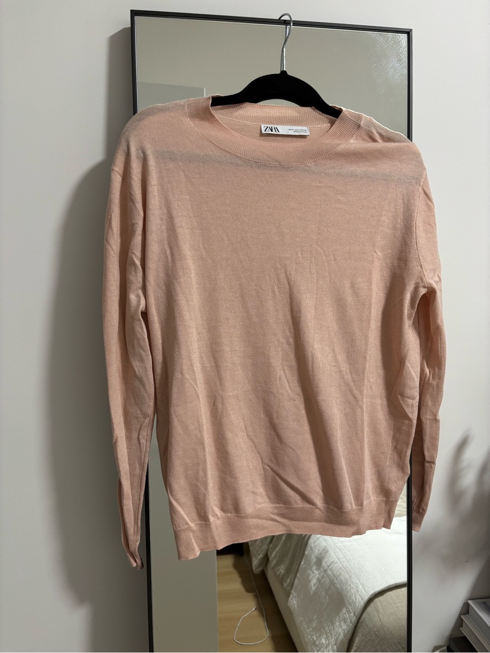 NWOT Zara Blush‎ Crewneck Lightweight Sweater